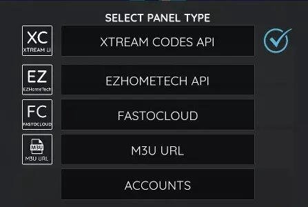 different api settings on xciptv